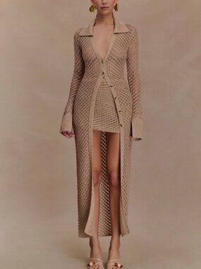 Meshki - Metallic Knit swim cover up